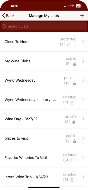 Lists & Itineraries